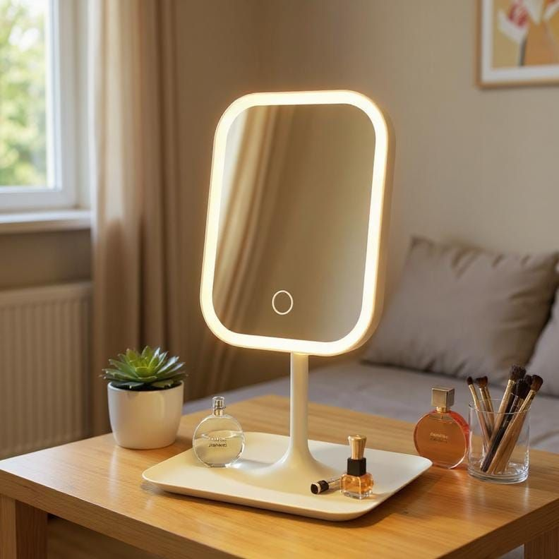 LED Makeup Mirror with Tray